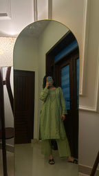 Zamara – Pistachio Green Embroidered Lawn Kurta for Women